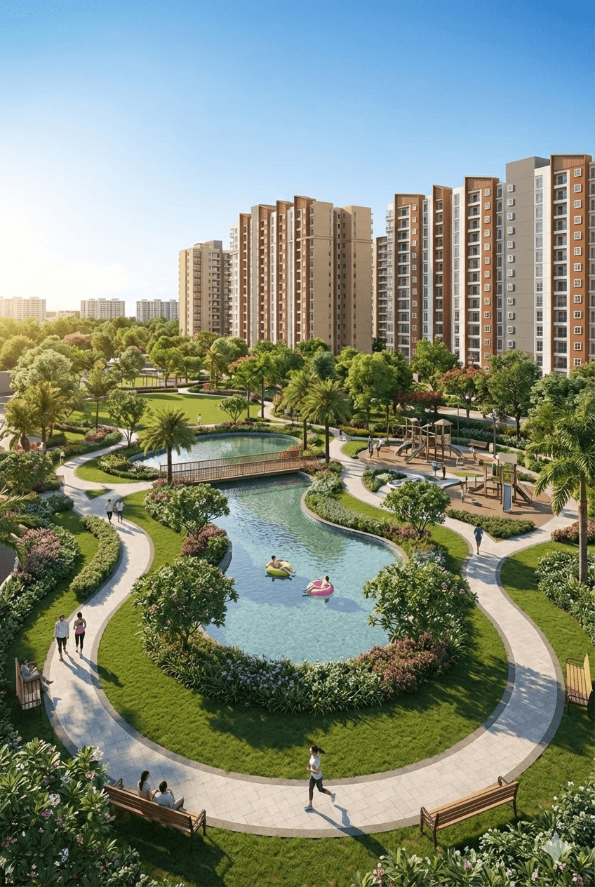 Badminton court with shuttlecocks